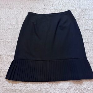 Pantology Vintage Black Pleated Hem Skirt | Size 6 | Dark Academia Grunge goth